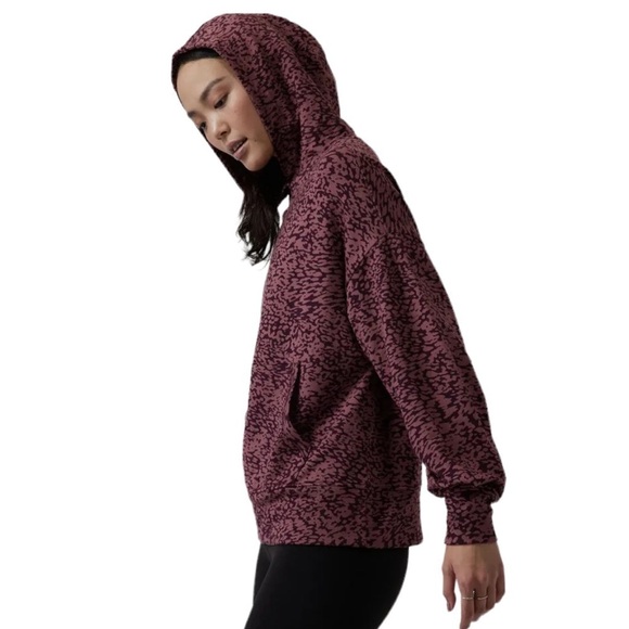 ATHLETA Balance Hoodie Ocelot Spot Twany Rose Sweatshirt Plus Size Nwot - Picture 12 of 14